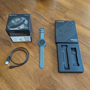 Coros Pace 2 blue steel / dark navy silicone band